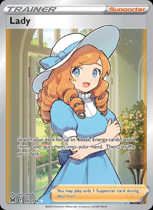 Lady card in English
