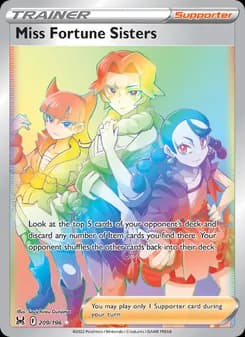 Miss Fortune Sisters card in English