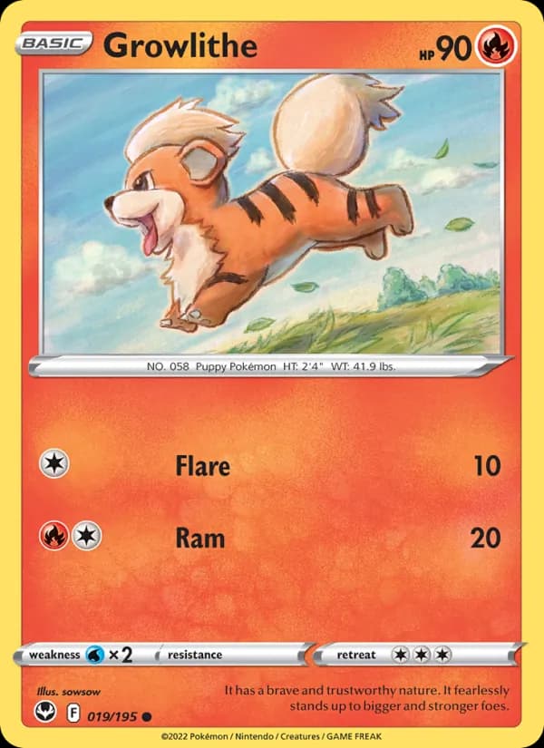 Growlithe card in English