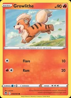 Growlithe card in English