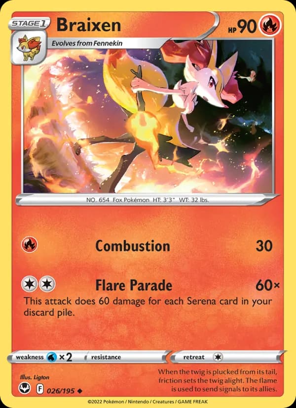 Braixen card in English