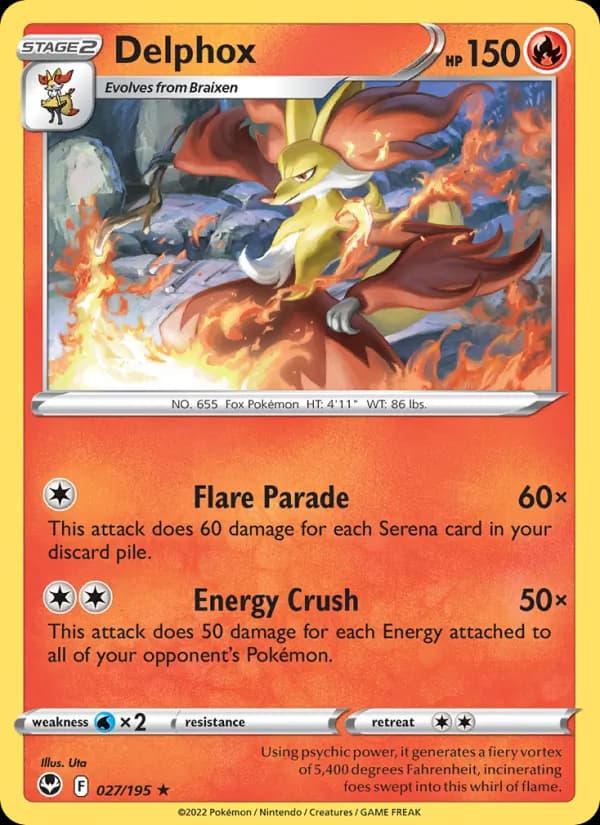 Delphox card in English