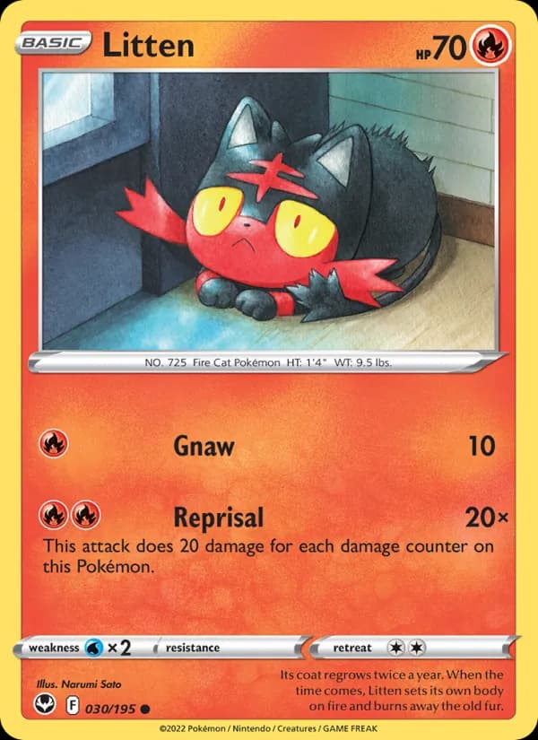 Litten card in English