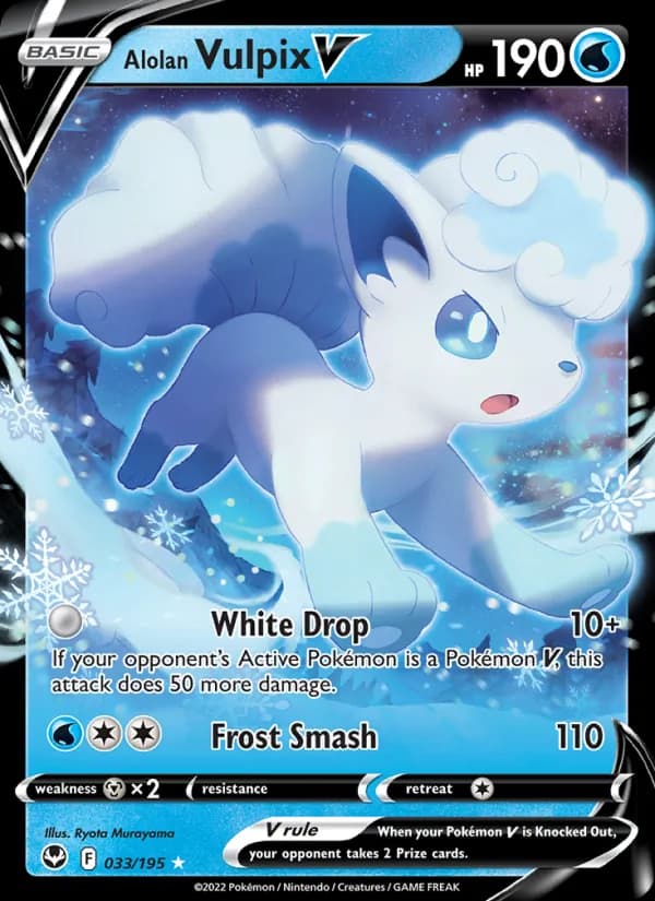 Alolan Vulpix V card in English