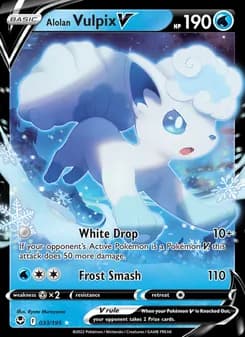 Alolan Vulpix V card in English