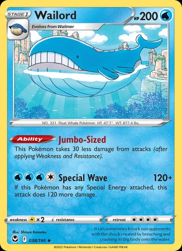 Wailord card in English