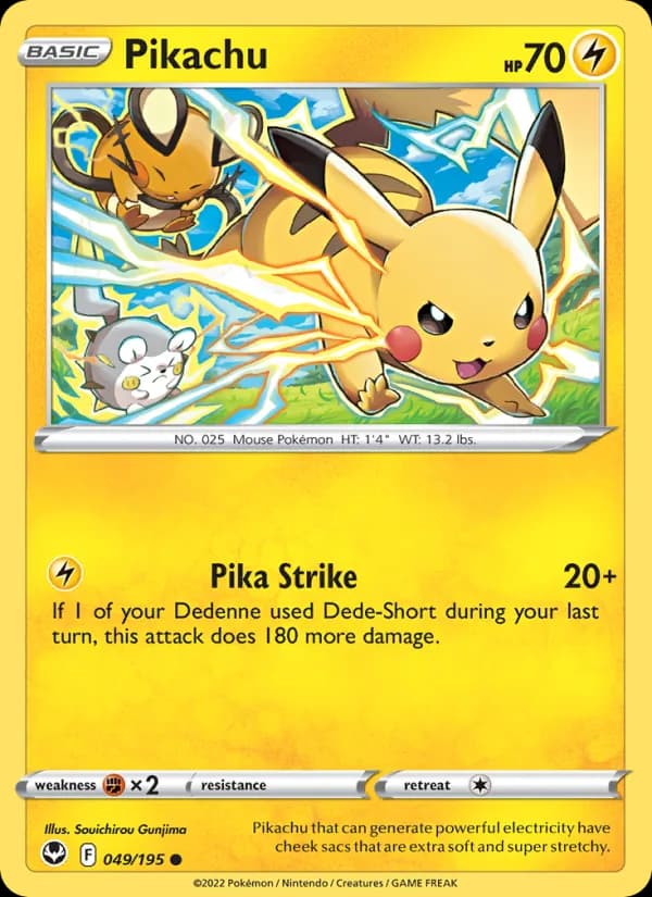 Pikachu card in English