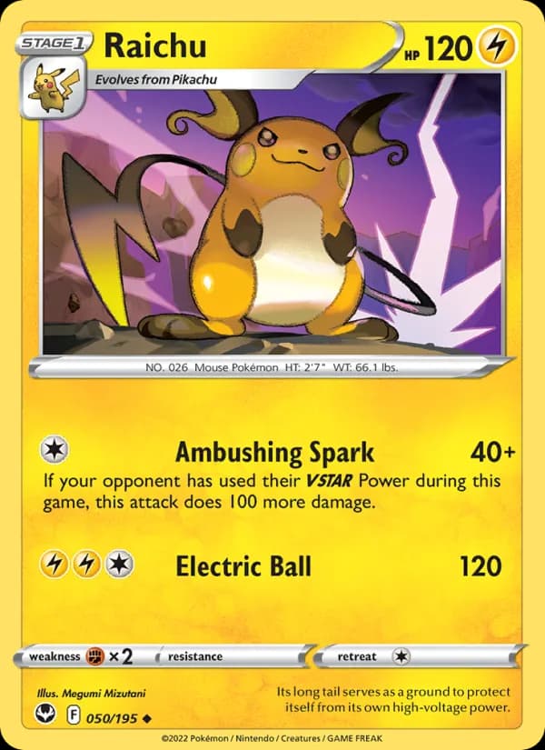 Raichu card in English