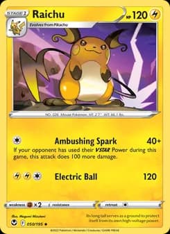 Raichu card in English