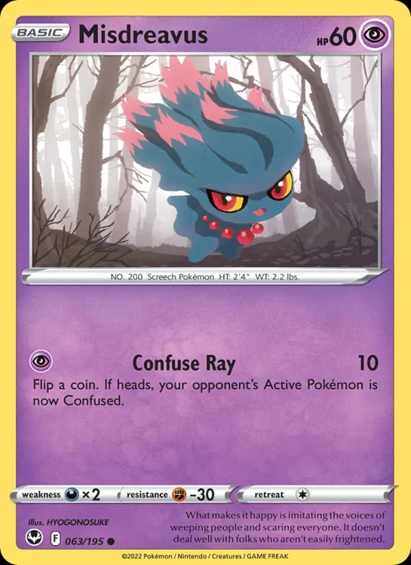 Misdreavus card in English