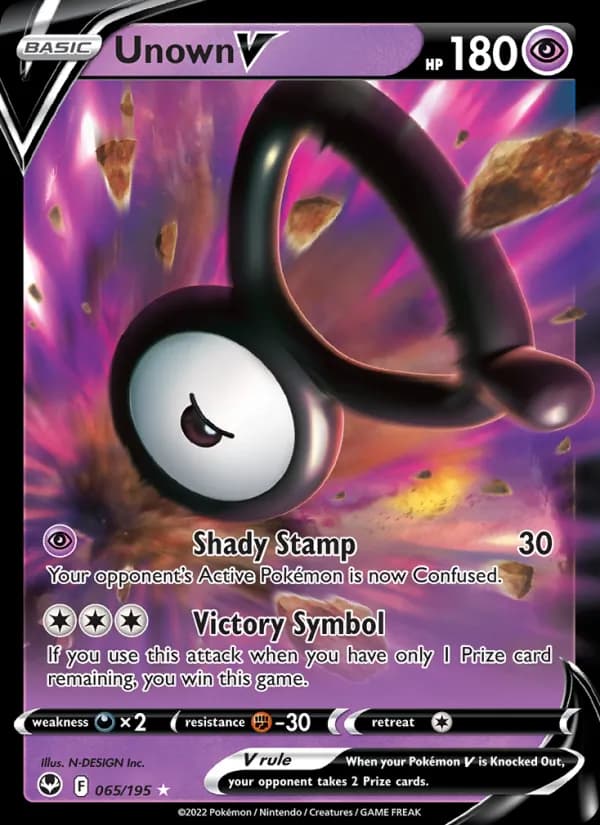 Unown V card in English