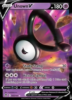 Unown V card in English