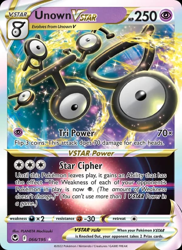 Unown VSTAR card in English