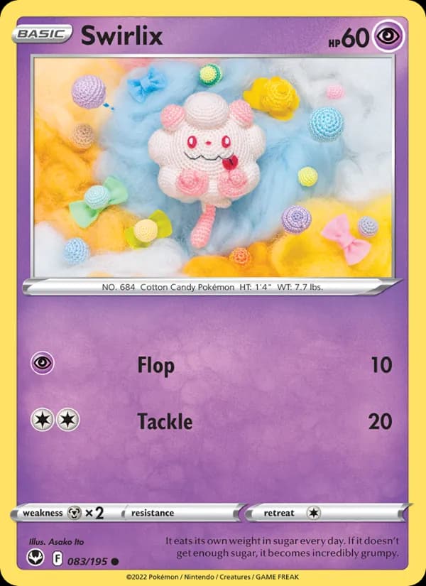 Swirlix card in English