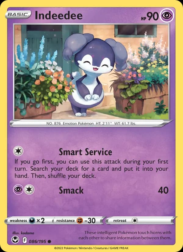 Indeedee card in English