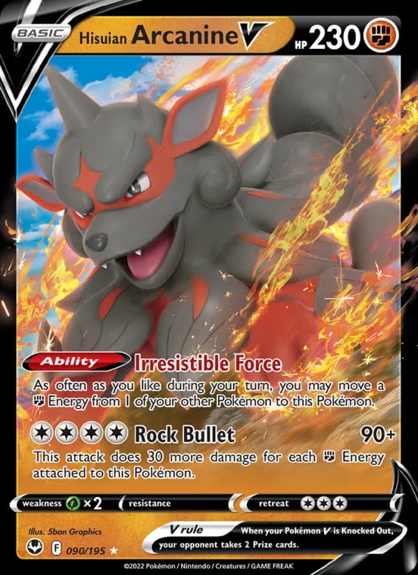 Hisuian Arcanine V card in English