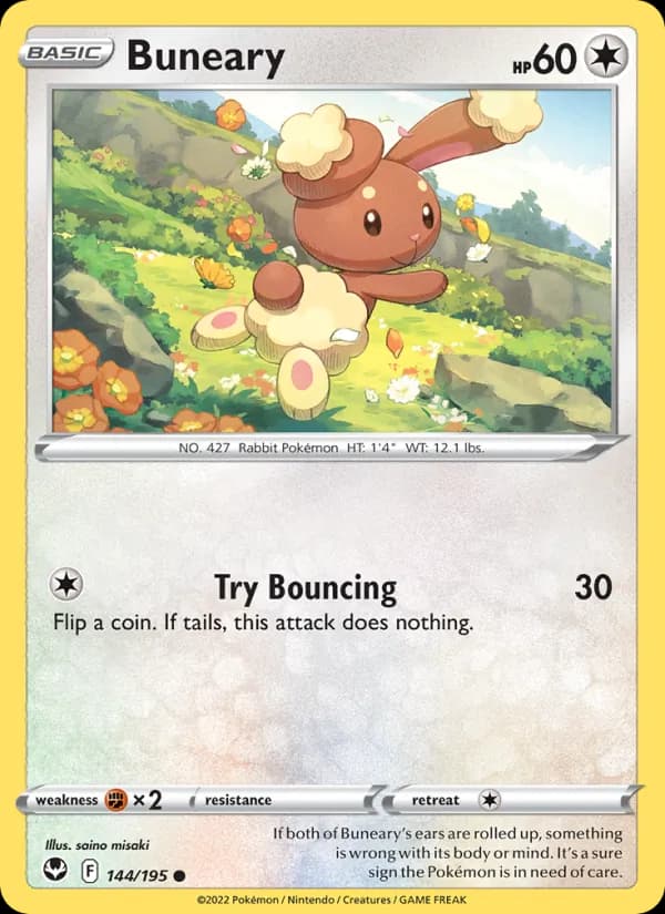 Buneary card in English