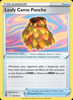 Leafy Camo Poncho card in English