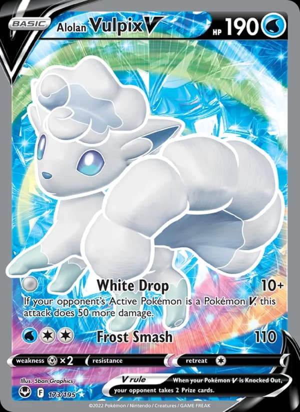 Alolan Vulpix V card in English