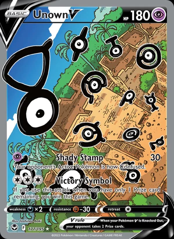 Unown V card in English
