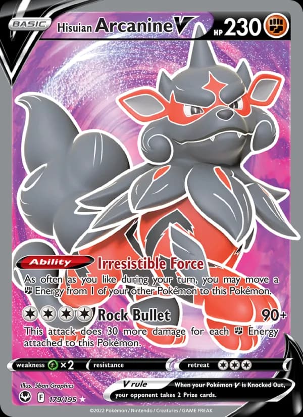 Hisuian Arcanine V card in English
