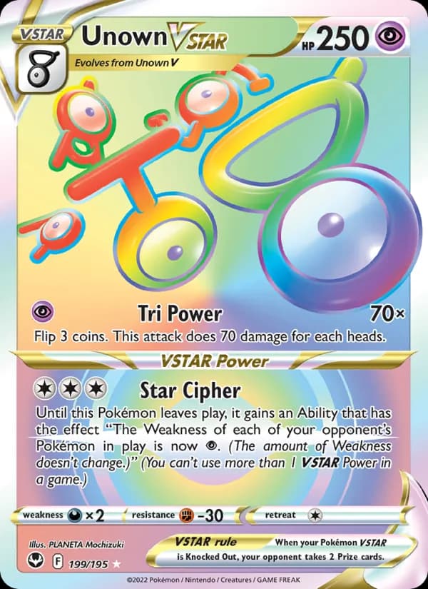Unown VSTAR card in English