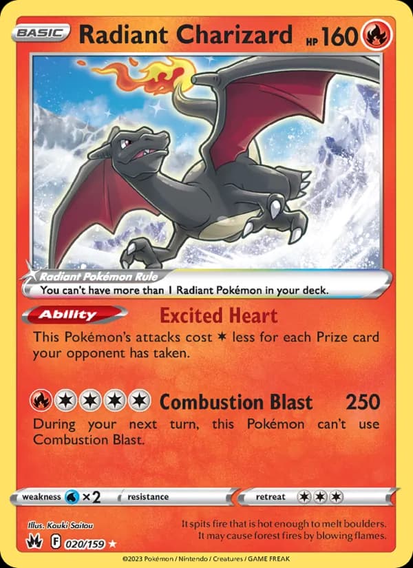 Radiant Charizard card in English