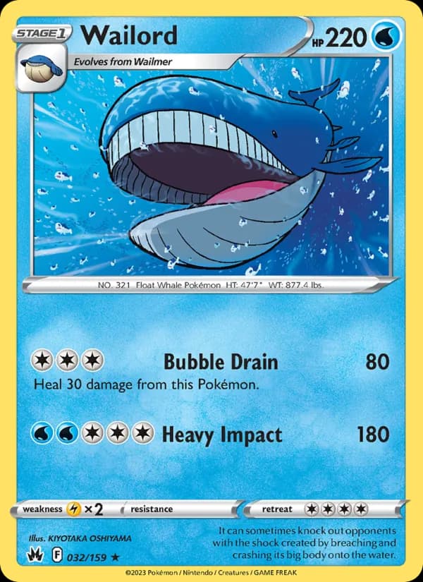 Wailord card in English