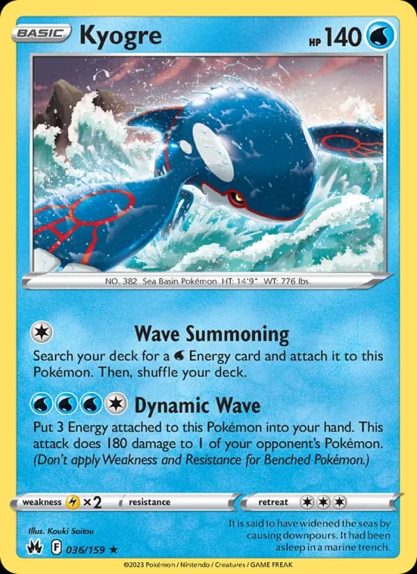 Kyogre card in English