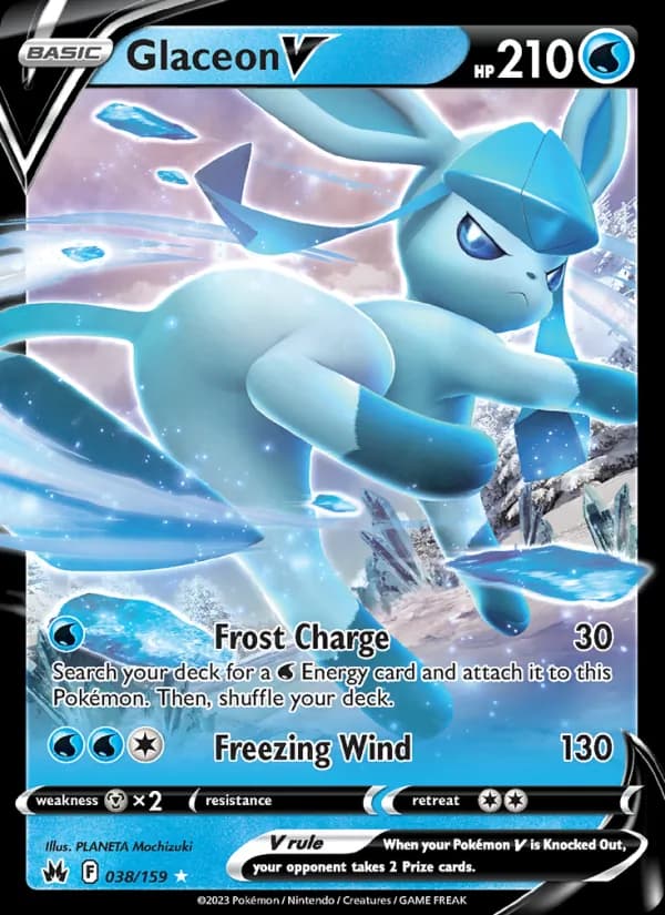 Glaceon V card in English