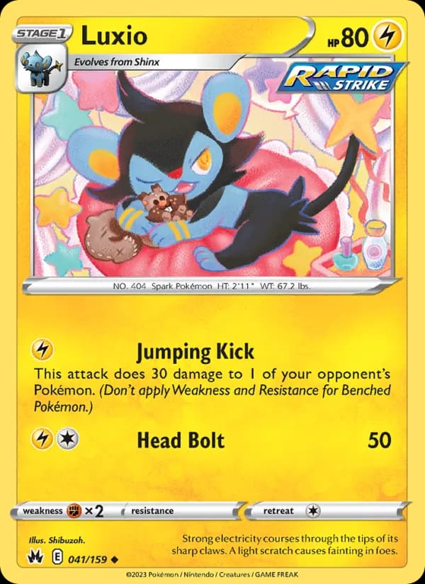 Luxio card in English