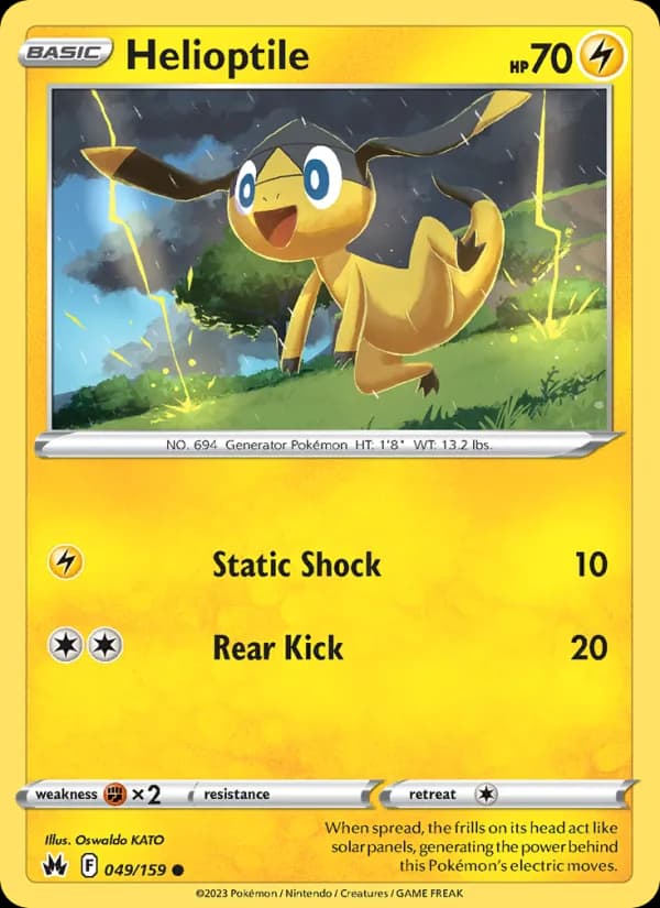 Helioptile card in English