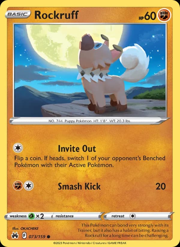 Rockruff card in English