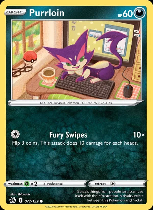 Purrloin card in English