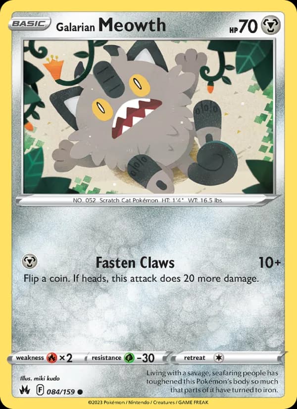 Galarian Meowth card in English
