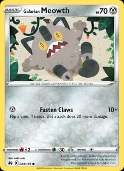 Galarian Meowth card in English