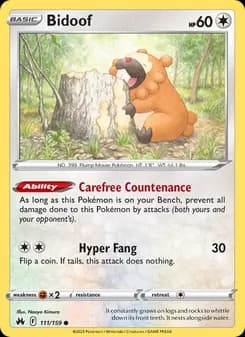Bidoof card in English