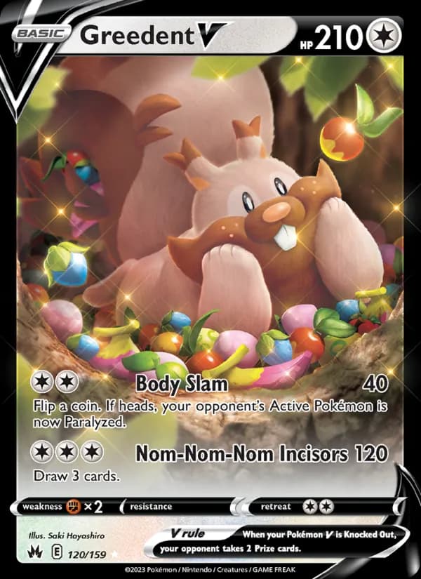 Greedent V card in English