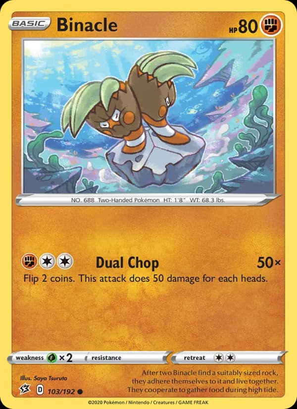 Binacle card in English