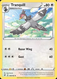 Tranquill card in English