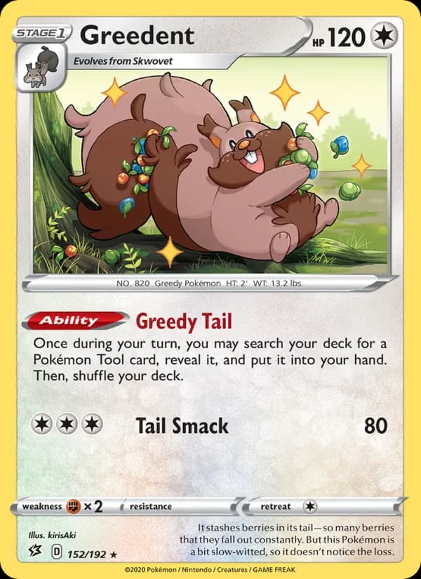 Greedent card in English