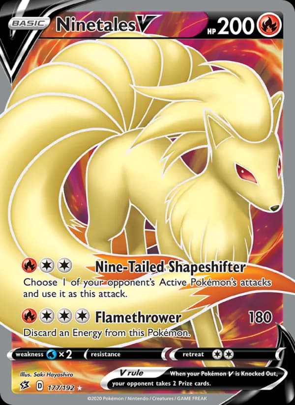 Ninetales V card in English