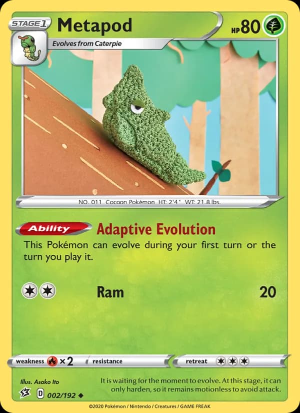 Metapod card in English