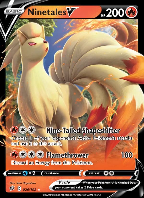 Ninetales V card in English