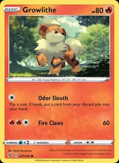 Growlithe card in English
