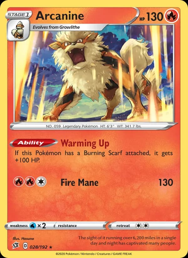 Arcanine card in English