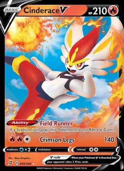 Cinderace V card in English