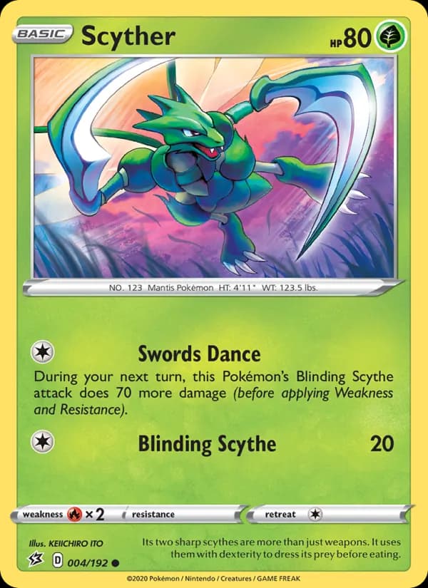 Scyther card in English