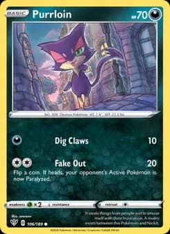 Purrloin card in English