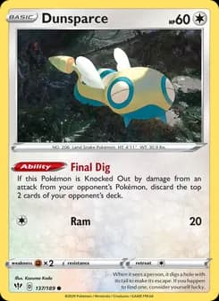 Dunsparce card in English